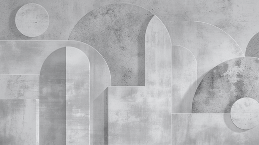 Papier peint art deco formes geometriques imitation pierre gris