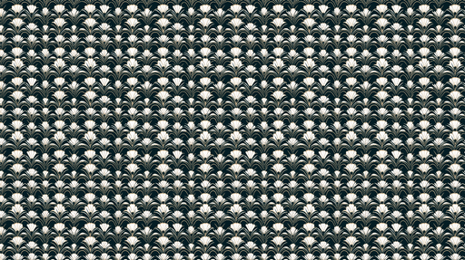 Papier peint art déco Motif en feuilles stylisées sur fond noir