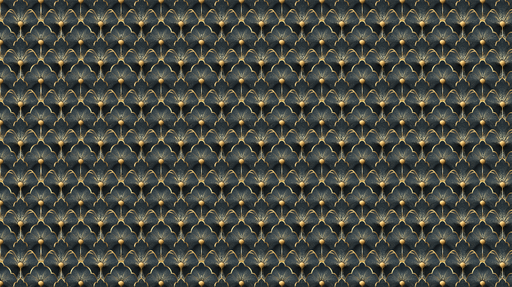 Papier peint art déco Motif graphique noir et doré élégant