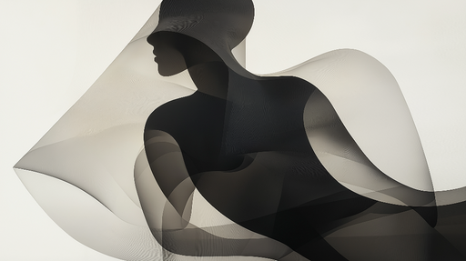 Papier peint art déco Silhouette féminine ombrée