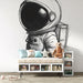 Papier peint monochrome avec illustration d'astronaute pour chambre d'enfant moderne