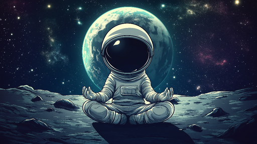 Papier peint astronaute Une pause cosmique sur la Lune