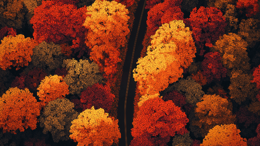 Papier peint automne Arbres aux couleurs chaudes de l'automne