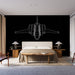 Papier peint design avec avion en filigrane sur fond noir pour chambre moderne
