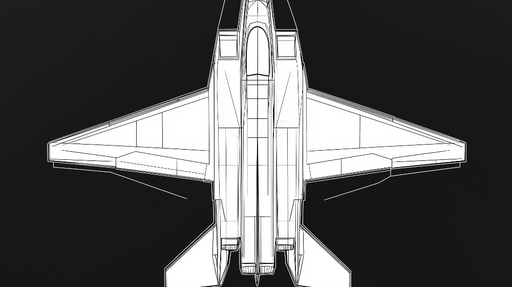 Papier peint avion Dessin technique d'un avion de chasse stylisé
