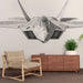 Papier peint avion futuriste avec avion de chasse au design audacieux et moderne pour salon contemporain