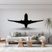 Papier peint avion silhouette noire pour salon moderne avec décoration minimaliste