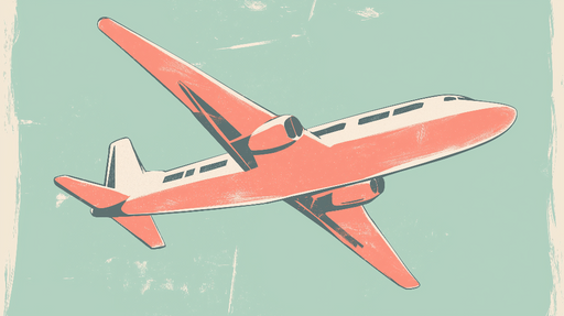 Papier peint avion vintage Illustration colorée d'un avion en vol