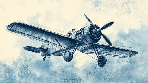 Papier peint avion vintage Illustration d'un avion classique en vol