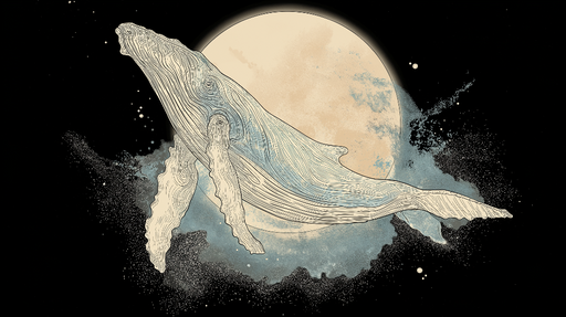 Papier peint baleine Une baleine élégante sous un ciel étoilé