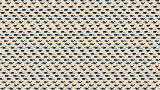 Papier peint baleines Motif ludique de petites baleines en bleu sur fond beige