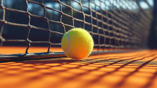 Papier peint balle de tennis Éclatante et dynamique sur court
