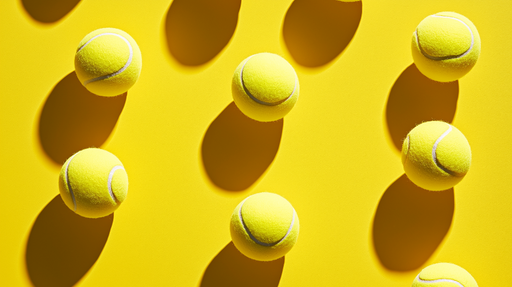 Papier peint balle de tennis Jaune éclatant sur fond coloré