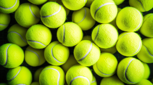 Papier peint balle de tennis Lot de balles jaunes fluo pour joueurs professionnels et amateurs