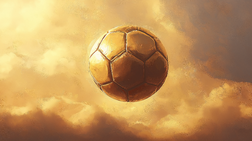Papier peint ballon de football doré L'irrésistible éclat du jeu