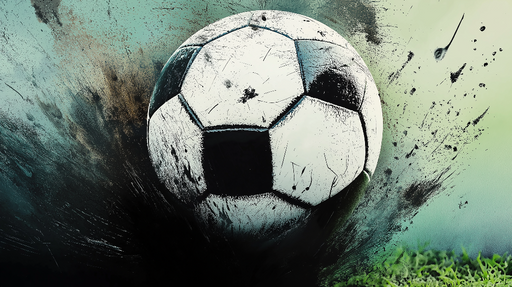 Papier peint ballon de football dynamique Illustration artistique d'un ballon en mouvement