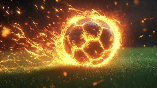 Papier peint ballon de football enflammé Énergie et Passion sur le Terrain