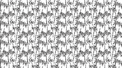 Papier peint bambou Motif en noir et blanc avec des tiges de bambou