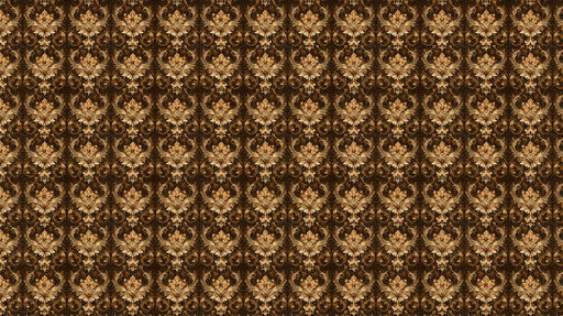 Papier peint baroque Motif floral riche sur fond marron