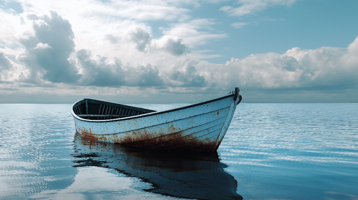 Papier peint bateau Bateau vintage sur une mer tranquille