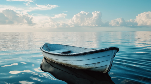 Papier peint bateau sur l'eau Une scène apaisante de tranquillité marine