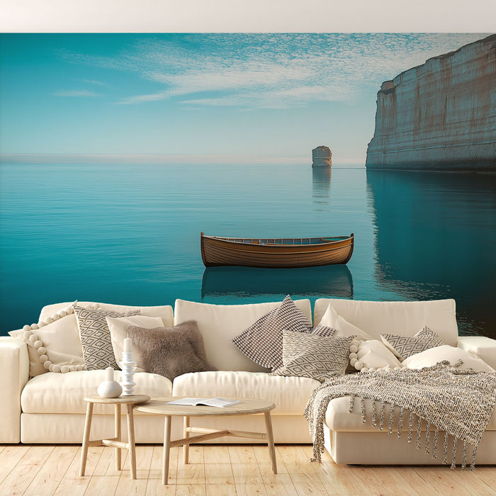 Papier peint bateau | Un bateau au repos sur des eaux calmes
