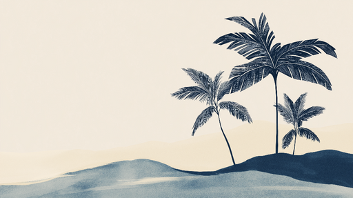 Papier peint beige avec palmiers Motif tropical apaisant et artistique