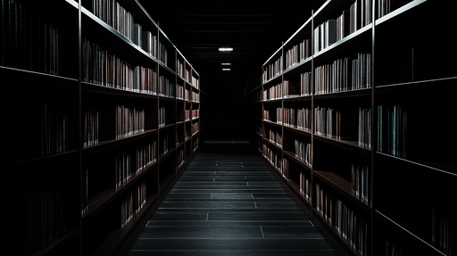 Papier peint bibliothèque Ambiance mystérieuse avec étagères chargées de livres