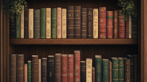 Papier peint bibliothèque Étagère remplie de livres anciens et élégants