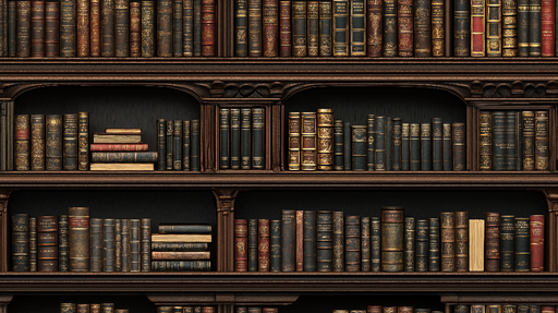 Papier peint bibliothèque Étagères chargées de livres anciens et élégants