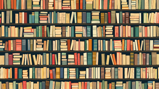 Papier peint bibliothèque Étagères et livres colorés