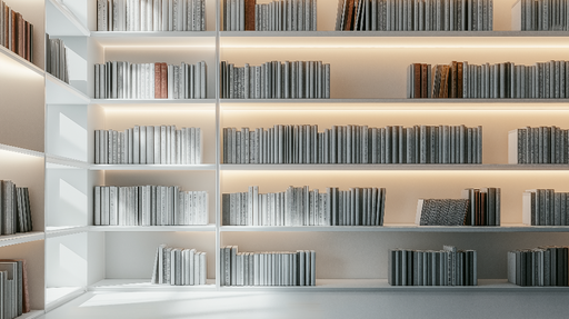 Papier peint bibliothèque Étagères modernes et livres minimalistes