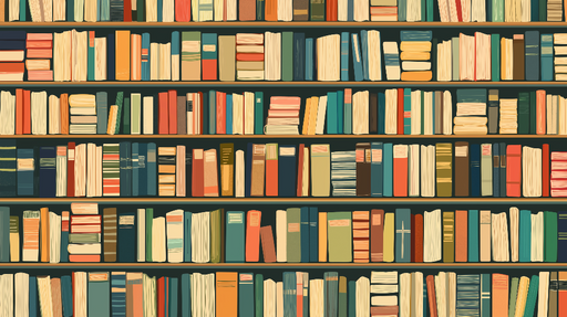 Papier peint bibliothèque Étagères remplies de livres aux couleurs variées