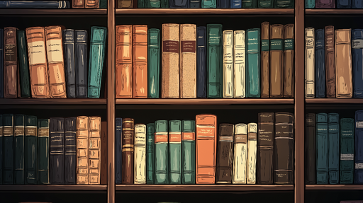 Papier peint bibliothèque Étagères remplies de livres colorés