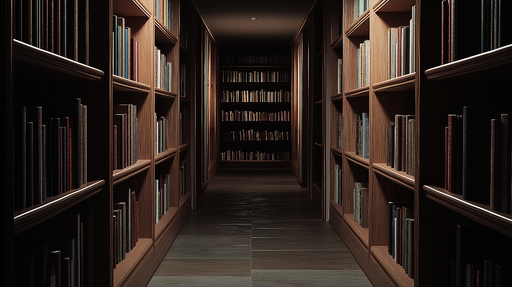 Papier peint bibliothèque Mur de livres en bois chaleureux