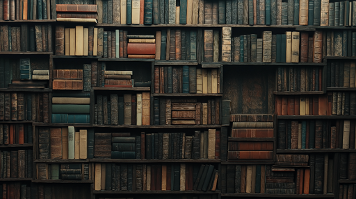 Papier peint bibliothèque Rayonnage richement garni de livres anciens