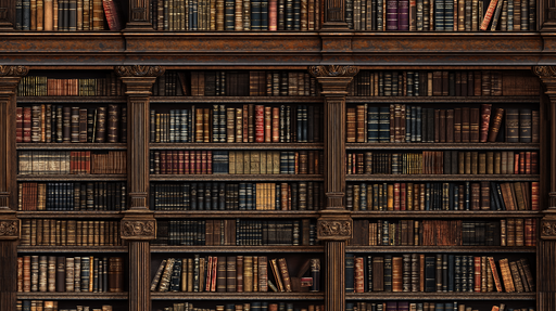 Papier peint bibliothèque Un élégant motif de rangées de livres anciens