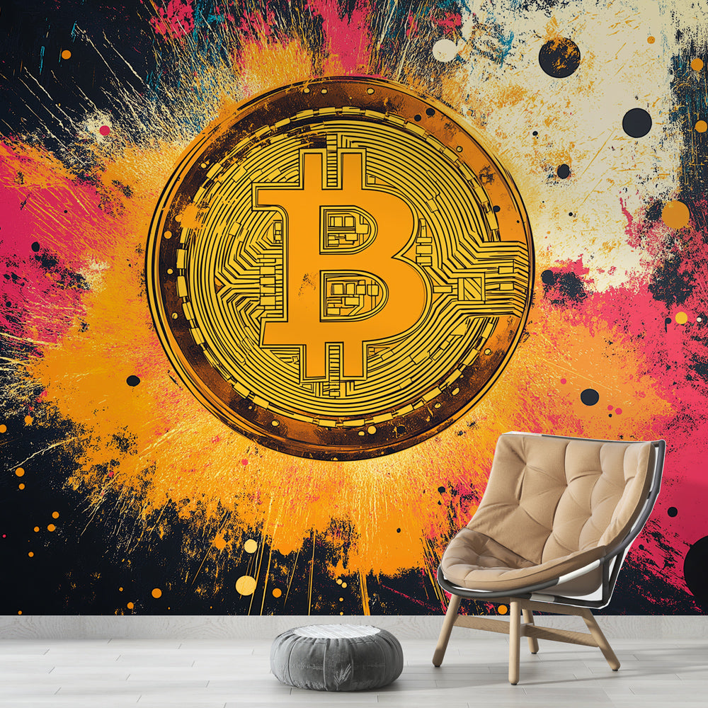 Papier peint Bitcoin | Design audacieux avec motif de crypto-monnaie —  LePapierPeint