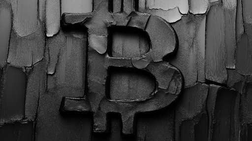 Papier peint bitcoin Logo Bitcoin en relief sur fond texturé noir