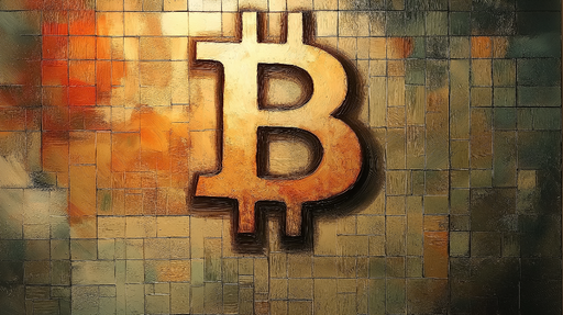 Papier peint Bitcoin Logo Bitcoin stylisé sur un fond texturé doré