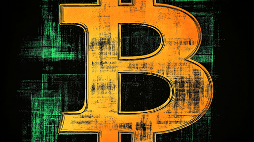 Papier peint Bitcoin Motif graphique représentant le symbole du Bitcoin sur fond noir