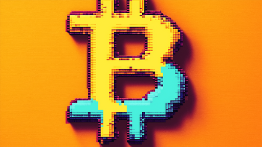 Papier peint bitcoin Symbole Bitcoin stylisé sur fond orange