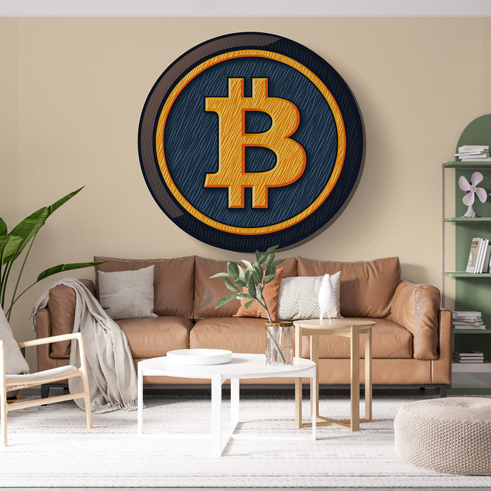 Papier peint Bitcoin | Symbole stylisé de la cryptomonnaie Bitcoin