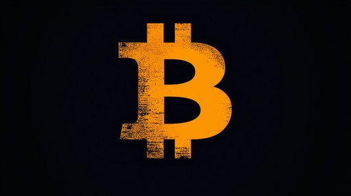 Papier peint bitcoin Symbole stylisé du bitcoin en orange sur fond noir