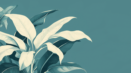 Papier peint bleu canard Feuillage élégant et apaisant