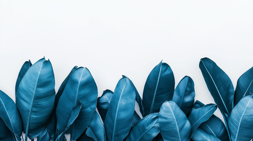 Papier peint bleu canard feuilles tropicales Élégance et fraîcheur botanique