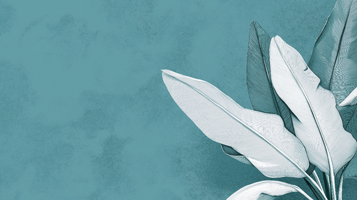 Papier peint bleu canard Feuilles tropicales élégantes sur fond texturé