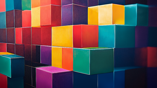 Papier peint blocs colorés avec formes géométriques vibrantes pour décoration murale moderne