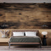 Papier peint bois sombre avec motif de texture aux nuances chaleureuses pour chambre moderne
