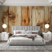 Papier peint bois naturel avec texture et nœuds accentués pour chambre moderne